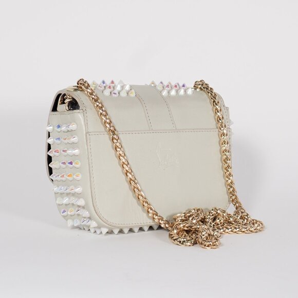 Christian Louboutin Studded Bow Neutral Leather Mini Crossbody Bag - Picture 4 of 12